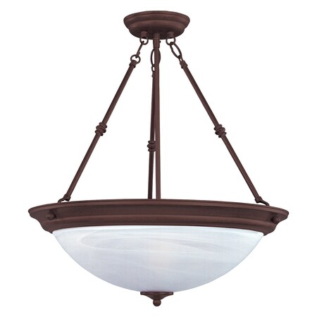 Maxim Three Light Oil Rubbed Bronze Marble Glass Up Pendant 5845MROI